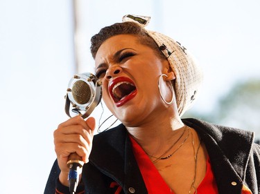 Andra Day performs during Interstellar Rodeo at Hawrelak Park on Friday, July 22, 2016.