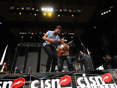 Brothers Curtis and Brad Rempel of Albertan country music duo High Valley performed on the main stage at Big Valley Jamboree to loud cheers from the crowd in Camrose, Alta. on Sunday July 31, 2016.