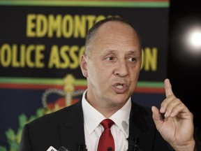 Edmonton Police Association president Maurice Brodeur speaks about the results of a survey of a member survey of Edmonton Police Service officers that shows a "culture of fear"  in Edmonton, on Tuesday, July 26, 2016.