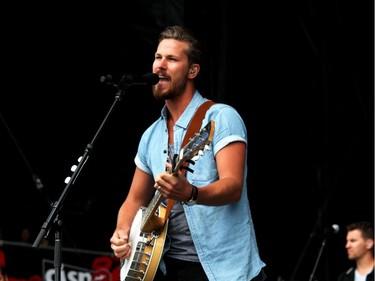 Curtis Rempel of Albertan country music duo High Valley performed on the main stage at Big Valley Jamboree to loud cheers from the crowd in Camrose, Alta. on Sunday July 31, 2016.