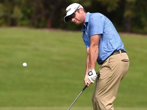 Dan McCarthy will chip this one into the hole for a birdie while playing in the pro-am Tuesday, He will be competing in the Syncrude Oil Country Championship at the Glendale Golf & Country Club this weekend.