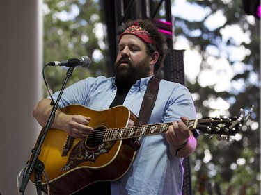 Donovan Woods takes part in the third day of Interstellar Rodeo at Hawrelak Park on Sunday, July 24, 2016.