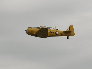 Yellow Thunder pilot David Watson flies his Harvard as Edmonton Journal reporter Juris Graney rides along at Villeneuve Airport ahead of the Edmonton Air Show in Sturgeon County, on Thursday, July 21, 2016.