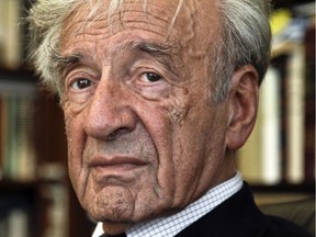 In this Sept. 12, 2012, photo Nobel Peace Prize winner Elie Wiesel is photographed in his office in New York.  Wiesel, a writer and academic, died on July 2, 2016, at 87.