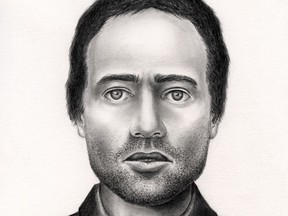 A composite sketch of a man who allegedly exposed himself to two women in Edmonton in June.