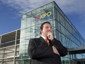 Northlands president and CEO Tim Reid poses for a photo outside the Edmonton Expo Centre.