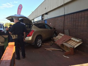 An SUV smashed into the wall of Bunkers Sports Pub on Friday, Aug. 5, 2016.