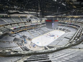 A shot of the ice surface at Rogers Place visitors will see during public tours Sept. 10.