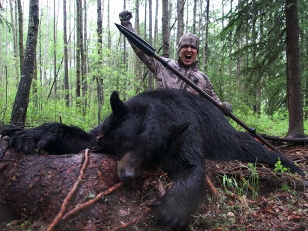 American hunter's black bear kill with spear sparks outrage