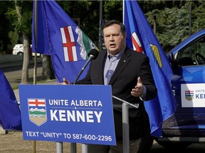 Jason Kenney launched his Unite Alberta Truck Tour near the Alberta Legislature in Edmonton Aug. 1.