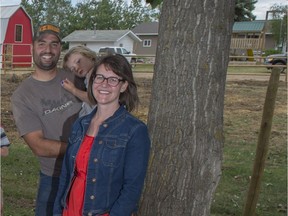Brian, daughter Elianna and Jen Mendieta on the farm in a 2015 file photo.