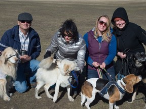 Ken Zahara, Janie Zahara, Lisa Van Osch and Elise Hetu  are part of a  group of off-leash dog park users who want to get a fence around the Grand Trunk off-leash park.