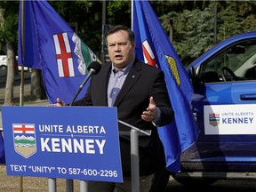 Jason Kenney launched his "Unite Alberta Truck Tour" near the Alberta Legislature on Monday August 1, 2016.