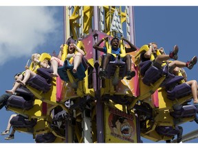 Visitors to K-days ride the Megadrop.
