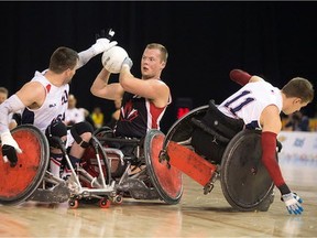 Team Canada rugby player Zak Madell, seen here in action against the U.S. during the final of the Parapan Am Games last year in Toronto, will lead the team to Rio.