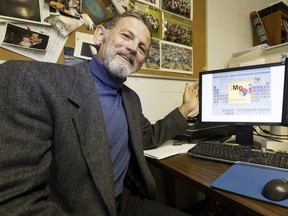 Brian Martin, Professor of Physics and Astronomy and co-director of The Kings's Centre for Visualization in Science, poses for a photo during an interview about a new online interactive periodic table at The King's University in Edmonton, Alberta on Wednesday, Aug. 24, 2016.