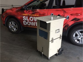 Photo radar box that's being deployed in Edmonton. Supplied