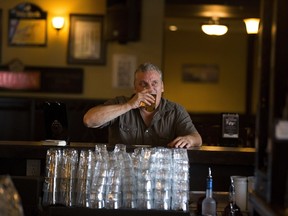 Steve McKinnon enjoys a beer at the The Druid on Monday, Aug. 15, 2016, in Edmonton.