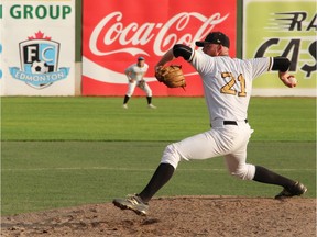 Edmonton Prospects picture Noah Gapp pitched a complete game Friday in Swift Current, but it was not enough for the win in Game 2 of the WMBL final.