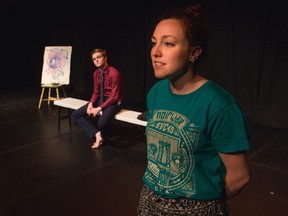 Brother-sister duo Griffin Schell (Left) and Laurel Schell (Right) in Vladimir Is Dead, at Edmonton Fringe 2016