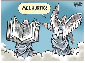 Malcolm Mayes' cartoon to mark Canadian publisher and pundit Mel Hurtig's death originally appeared on Aug. 5, 2016.