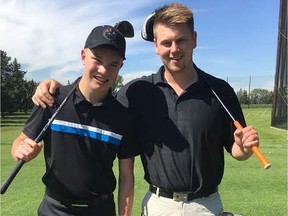 Josh Comeau (left) and cousin Zach Riauka plan to raise $13,000 and play in Els for Autism charity golf tournament in Las Vegas. The tournament supports initiatives of Hall of Famer Els' Centre for Excellence, which is improving the treatment of people with autistic spectrum disorder.