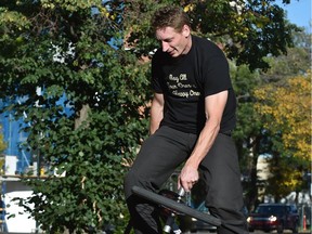 BMX flatland rider Percy Marshall will be competing at the FISE World Edmonton, featuring four disciplines: BMX Freestyle Park, BMX Flatland, Skateboard and MTB Slopestyle at Hawrelak Park in Edmonton Thursday, September 15, 2016. Ed Kaiser/Postmedia (Edmonton Journal story by Jason Hills)