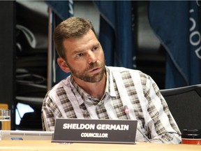 Councillor Sheldon Germain speaks during a municipal council meeting in Fort McMurray, Alta. on Tuesday August 16, 2016. Vincent McDermott/Fort McMurray Today/Postmedia Network