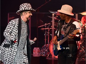 Singer Boy George, left, and bassist Mikey Craig of Culture Club perform at Palms Casino Resort on Aug. 21, 2016 in Las Vegas.