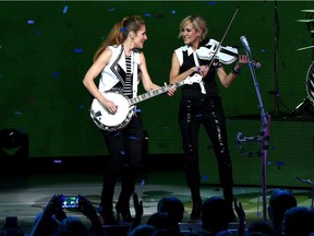 Emily Strayer and Martie Maguire of the Dixie Chicks perform  on June 1, 2016, in Cincinnati, Ohio. They did not allow photos at their Rogers Place show.