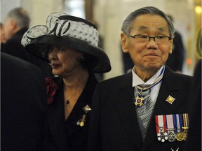 Former Lt.-Gov. Norman Kwong and his wife Mary in the recieving line after the Throne Speech at the third session of the 27th Legislature in Edmonton on Feb. 4 2010.