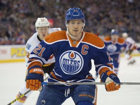 EDMONTON, AB. SEPTEMBER 21, 2015 - Andrew Ference  of the Edmonton Oilers playing  the Calgary Flames at Rexall Place.  Shaughn Butts/Edmonton Journal