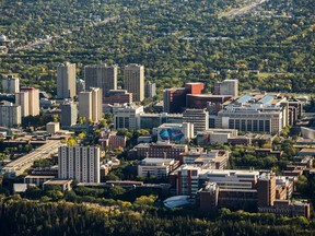 An aerial view of the University of Alberta in Edmonton on September 10, 2015.