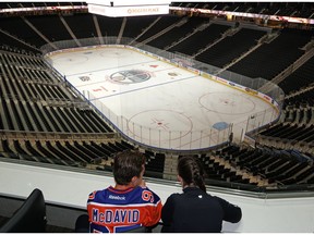 Eric Decorby (left) and his sister Elizabeth Decorby (right) joined thousands of people who attended the Rogers Place public open house on Saturday, Sept. 10, 2016.
