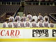 The Oilers ownership group in 2007. BACK ROW; Manuel Balsa, Gary Gregg, Art Mihalcheon, J.R. Paine, unidentified, Ron Hodgson, Tim Melton. FRONT ROW: Ernie Elko, Edwin E. Bean, ; Simon Sochatsky, Cal Nichols, Jim Hole, Bruce Saville, C.J. (Jim) Woods, William Butler, Linda Hughes (representing Edmonto Journal.)