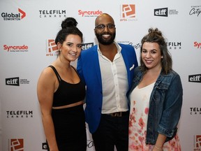 (From left) Hillary Schindel, Yonathan Sumamo and Sydney Moule at the Edmonton International Film Festival's opening night.