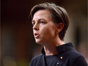 Kellie Leitch answers a question during Question Period in the House of Commons, Monday, Sept. 15, 2014 in Ottawa. The Conservative leadership race is heating up as MPs and senators gather in Halifax for a summer caucus beginning Tuesday morning.