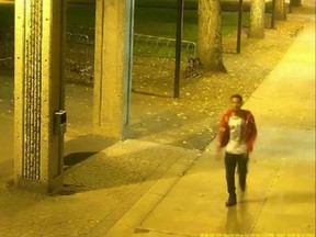 A screen capture from a video of a suspect after an assault near the University of Alberta around 11:45 p.m. on Aug. 5, 2016.