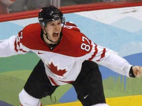 Canada's Sidney Crosby celebrates his game-winning goal against the United States at the 2010 Winter Olympic Games in Vancouver Paul Chiasson / THE CANADIAN PRESS