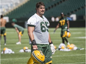 Simeon Rottier of the Edmonton Eskimos and his wife had their third child leading up to the Labour Day Classic in Calgary.