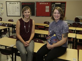 Christine Dibben (left/Assistant Principal, Dr. Donald Massey School) and Lisa Farlow (right/research consultant) are studying how grade 7-12 students feel about math.