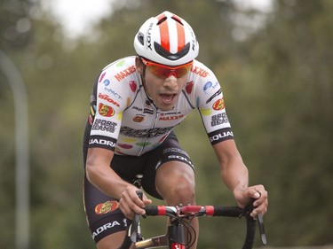 Ulises Alfredo Castillo Soto takes part in time trial during stage 4 of the Tour of Alberta in Edmonton on Sept. 4, 2016.