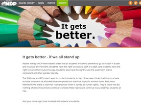 A screen shot of an online petition collecting names of people who support laws protecting LGBTQ students in schools.