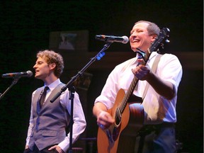 Jonny Muir and Dean Elliott in The Simon and Garfunkel Story, at the Mayfield Dinner Theatre.