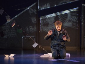 Edmund Stapleton as Christopher in The Curious Incident of the Dog in the Night-Time, at the Citadel Theatre.
