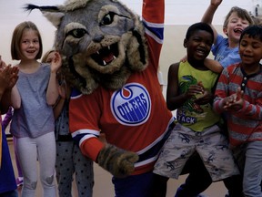 The new Edmonton Oilers' mascot, Hunter.