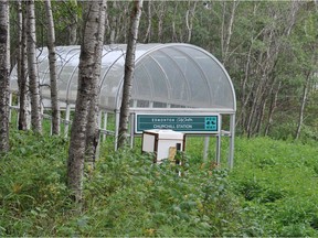 An Edmonton woman came across a Churchill LRT station pedway cover on a rural lot over 100 kilometres downstream from the city.