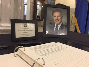 A book of condolence has been set up at the legislature for Edmontonians to share their memories of former Premier Jim Prentice.