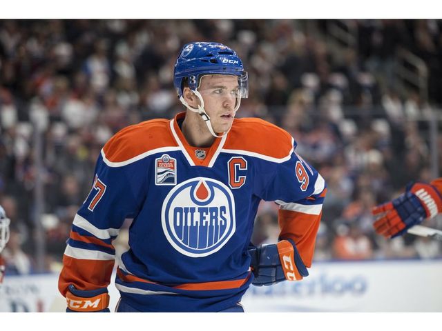 Connor McDavid (97) of the Edmonton Oilers, during a Sunday, Oct. 16, 2016 matchup against the Buffalo Sabres at Rogers Place in Edmonton.