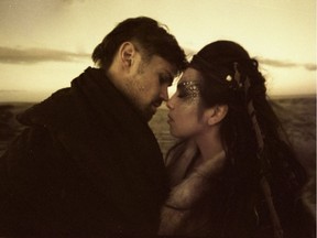 Corey Sevier and Roseanne Supernault in a scene from the film, The Northlander.